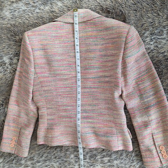 BCBG MaxAzria Beautiful Suit Jacket Blazer pink bow XS - Picture 5 of 9